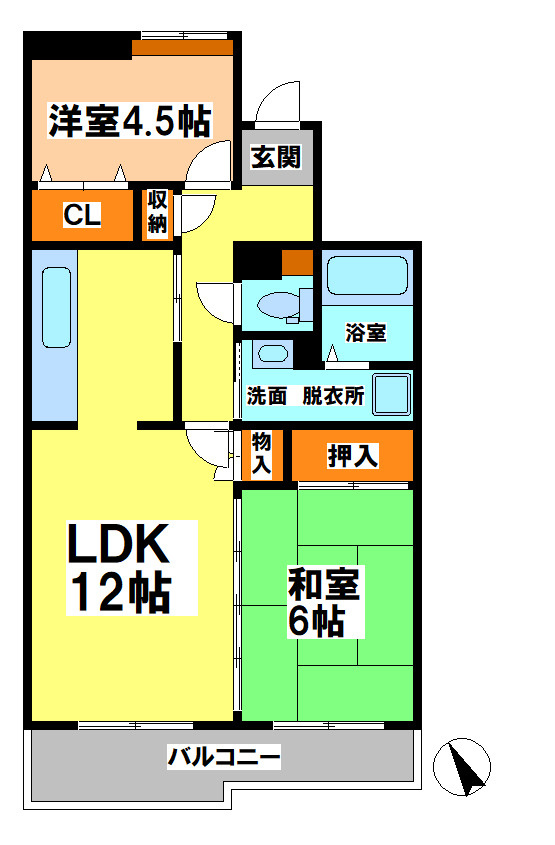 小金井市梶野町３丁目の賃貸マンションの間取り