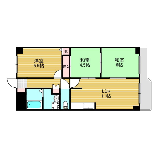 サンライズ御瑞宝1の間取り