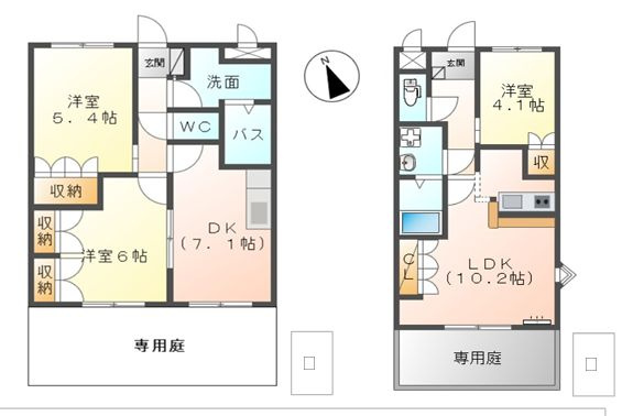 【間取り】 | アジャート　Ⅰ・Ⅱ