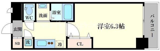 大阪市北区南森町２丁目の賃貸マンションの間取り