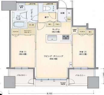 大阪市中央区安土町２丁目の賃貸マンションの間取り