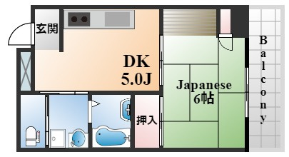 神戸市中央区日暮通１丁目の賃貸マンションの間取り