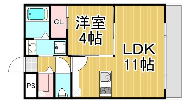西宮市郷免町の賃貸マンションの間取り