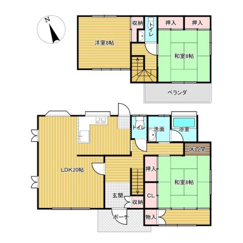 【駅近】筑西市女方中古戸建の間取り