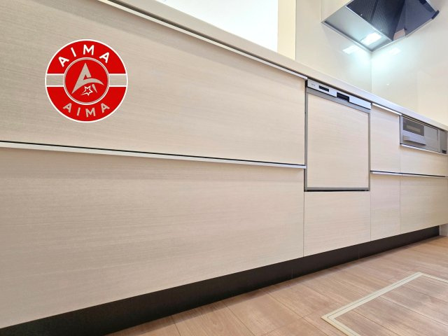 大野城市大城3丁目第1-7棟（7号棟）の内観：施工例|ご家族を近くに感じられる対面キッチンのLDK。会話もはずみそうですね。