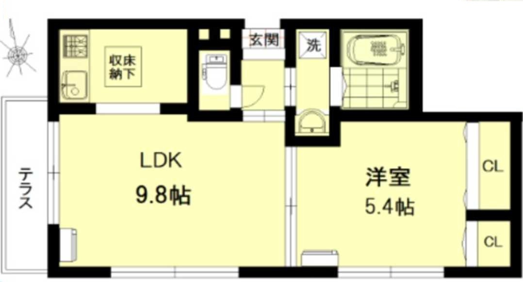 ブルーモンターニュ世田谷　駅近　ペット相談　角部屋の間取り