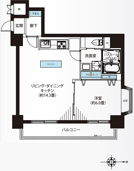 ダイアパレス御苑前の間取り