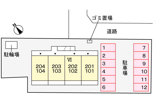 ラディッシュⅣの駐車場|※別号室参考写真です ※現況優先