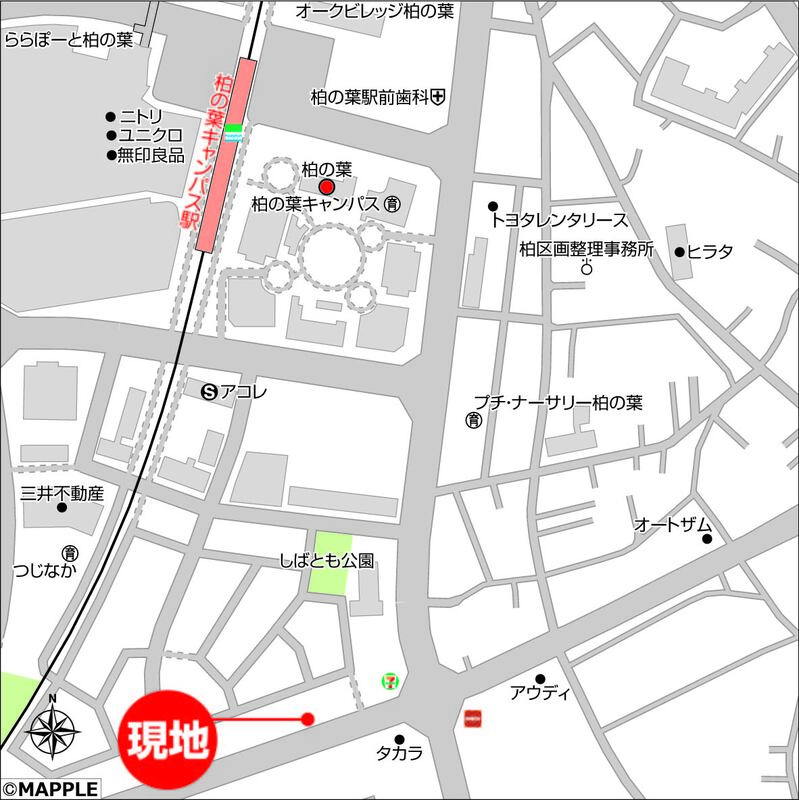 メグリオ柏の葉の地図