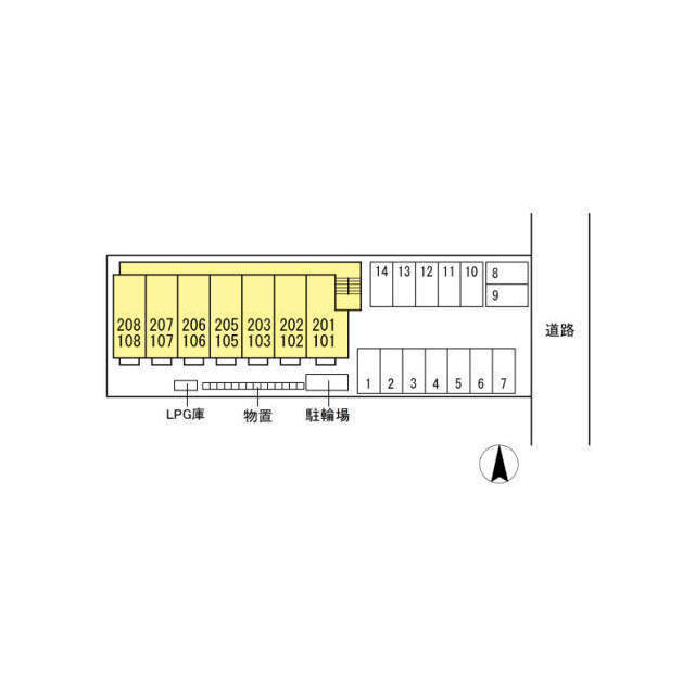 各務原市那加前洞新町３丁目のアパートの駐車場