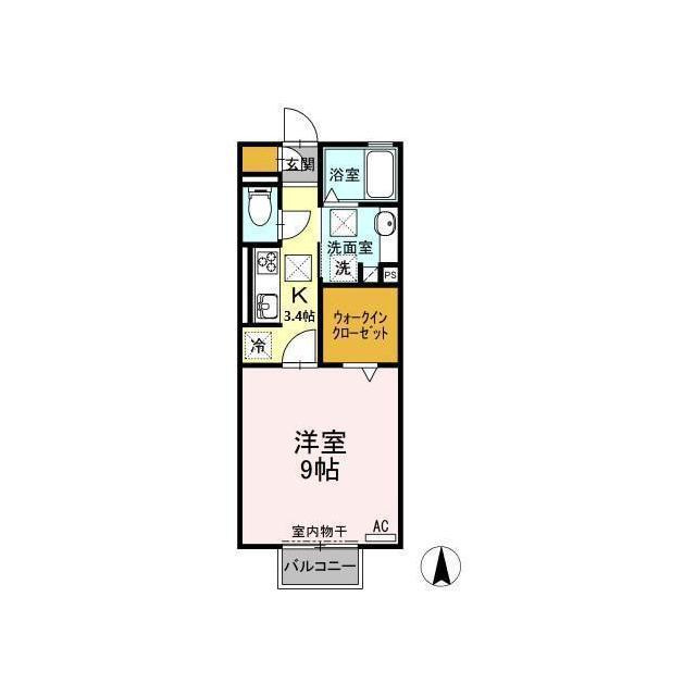 各務原市那加前洞新町３丁目のアパートの間取り