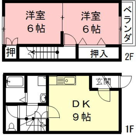 岐阜市本荘西２丁目のアパートの間取り