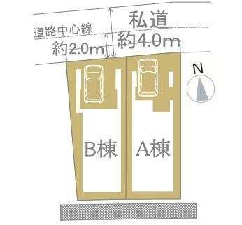 横浜市西区久保町の新築一戸建の区画図|限定2棟の販売です！
お気軽にお問合せ下さい！