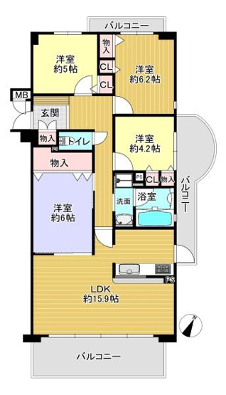 【間取り】 | ひらかた北山アミスタ　9号棟