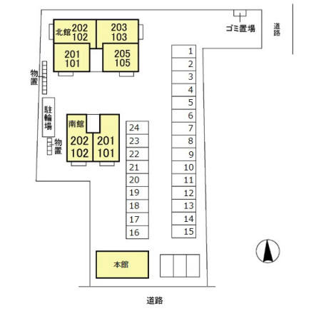 蔵漆倶 北館の区画図