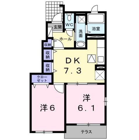 フェリーチェⅡ　Ｄの間取り