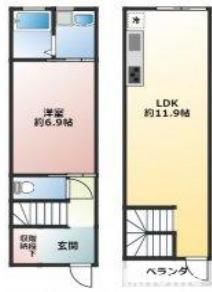 鳥飼西4丁目テラスハウスAの間取り