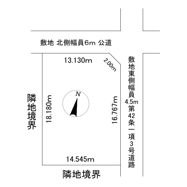 北見市東三輪５丁目５番１０６　中古売家の区画図