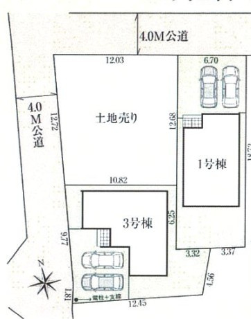 川越市中台3期3棟　新築戸建　グラファーレの区画図