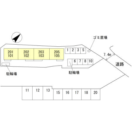 コンフォート大伴の区画図