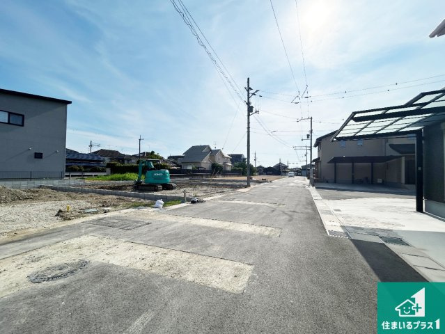 29(土)30(日)現地案内可能！　磯城郡川西町結崎　全5邸の前面道路含む現地写真|周辺は閑静な住宅街です。前面道路もしっかりと有りますので車の出し入れも安心ですよ！