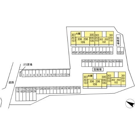 CIEL　B棟の区画図