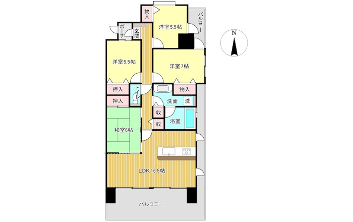 藤和シティホームズ梅林【3階】の間取り