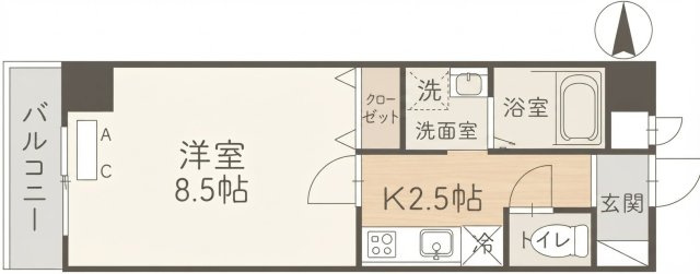 MAPLE夕陽丘の間取り