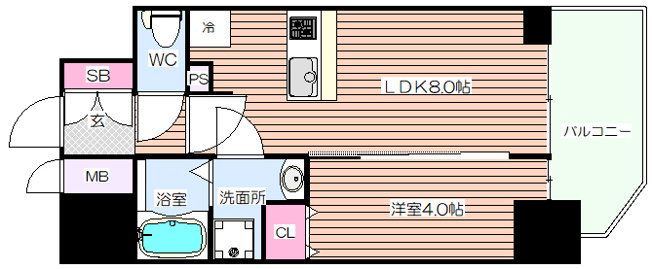 【間取り】 | プレサンス北浜オリジン
