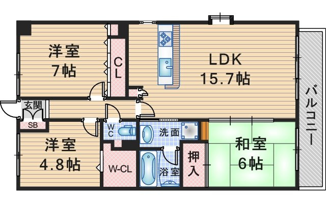 プレリオン豊中・中桜塚の間取り