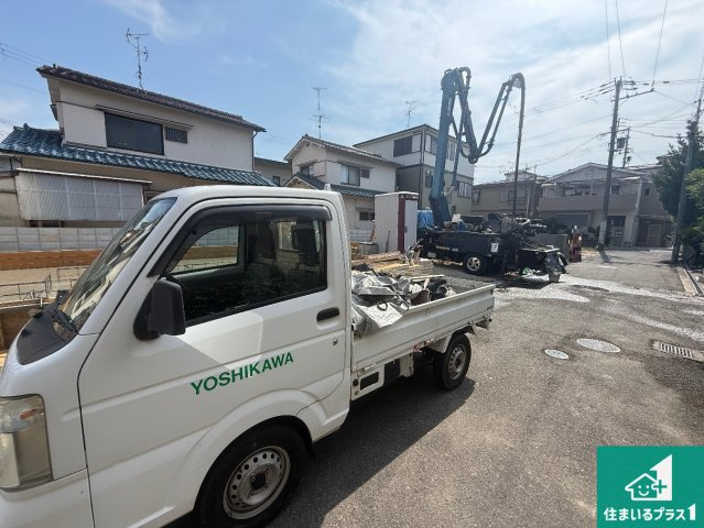 羽曳野市南恵我之荘　第2期　新築一戸建ての前面道路含む現地写真|周辺は落ち着いた街並みの住宅地！子育てがしやすい住環境です！まだ未完成ですが、現地でしかわからない事もございます。是非一度ご覧ください。