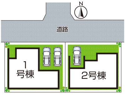 羽曳野市南恵我之荘　第2期　新築一戸建ての区画図|全２区画
