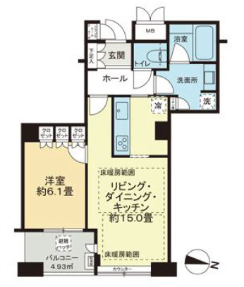 ディーグラフォート大阪N.YタワーHIGOBASHIの間取り