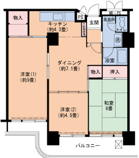 UR武庫川 19号棟の間取り