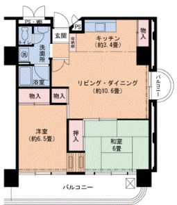 UR武庫川 19号棟の間取り