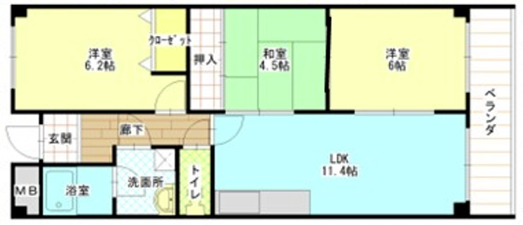 アルトピノ立花の間取り