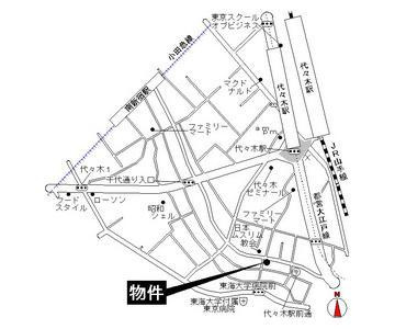 YOYOGI　PARKSIDE　GARDENSの地図