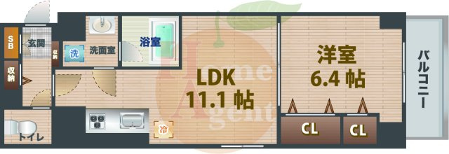 【間取り】 | グランディール荻窪 | 1LDKのお部屋です。