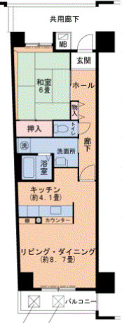 キャナルタウンウェスト4号棟の間取り