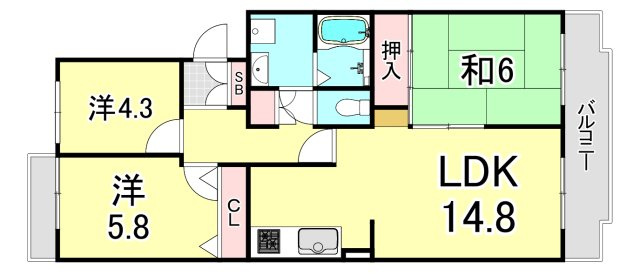 ソシア小林の間取り