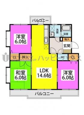 【間取り】 | サンハイツ塔原