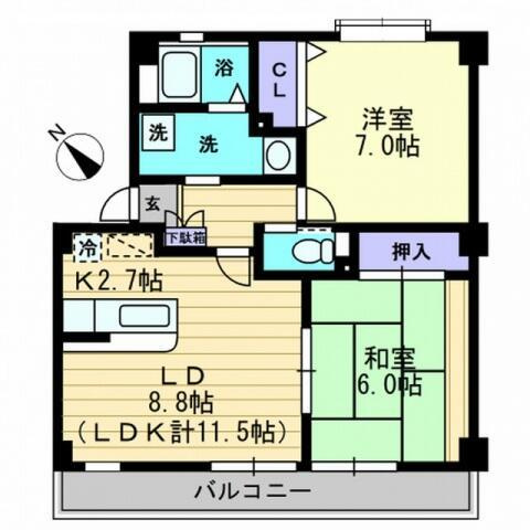 サンモール北竹島の間取り|間取図