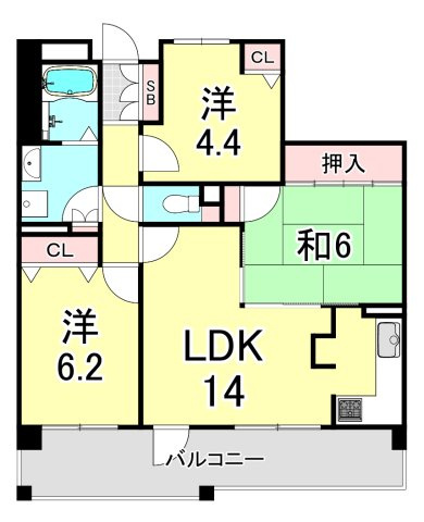 パセオ甲東の間取り