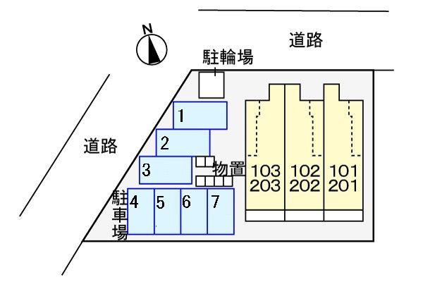フルールⅥの駐車場