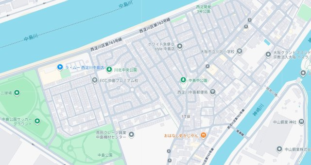 大阪市西淀川区中島　第1期　新築一戸建ての地図