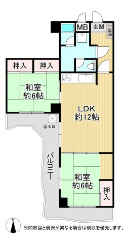 黒原スカイマンション（A-28）の間取り