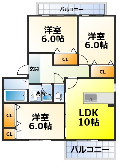 クレールＥ棟の間取り