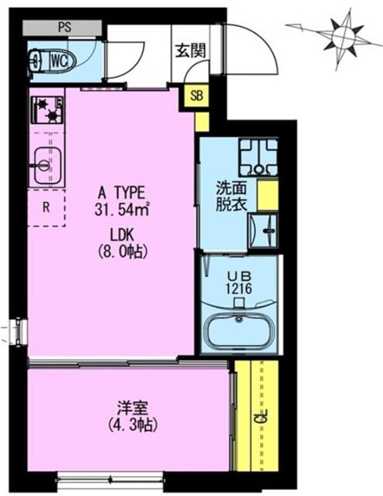 【間取り】 | ＡＤＯＲＥ　ＵＲＢＡＮ大森町A