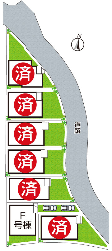 松原市立部　新築一戸建ての区画図|全7区画