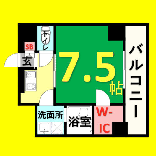 ディアレイシャス大須赤門通本町　名古屋市賃貸　仲介手数料無料の間取り